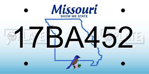17BA452 Missouri License Plate