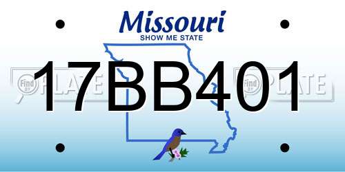 17BB401 Missouri License Plate