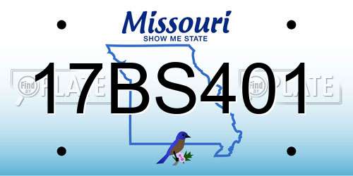 17BS401 Missouri License Plate