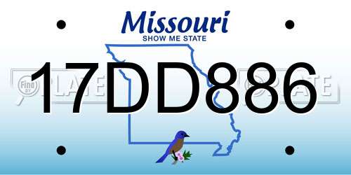 17DD886 Missouri License Plate