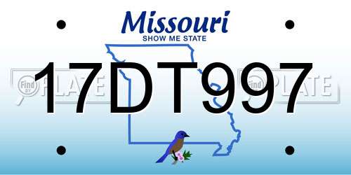 17DT997 Missouri License Plate