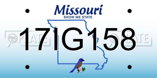 17IG158 Missouri License Plate