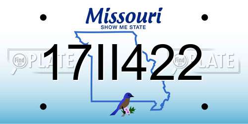 17II422 Missouri License Plate