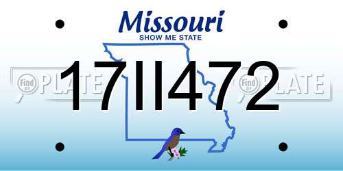 17II472 Missouri License Plate