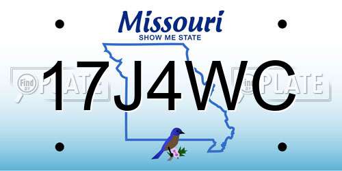17J4WC Missouri License Plate