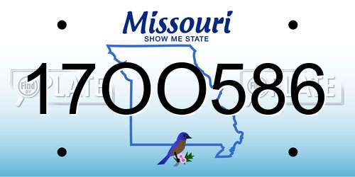 17OO586 Missouri License Plate
