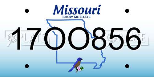 17OO856 Missouri License Plate