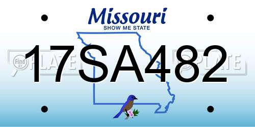 17SA482 Missouri License Plate