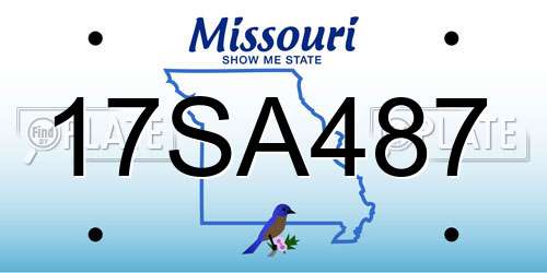 17SA487 Missouri License Plate