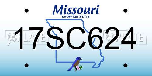 17SC624 Missouri License Plate