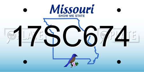 17SC674 Missouri License Plate