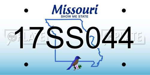 17SS044 Missouri License Plate
