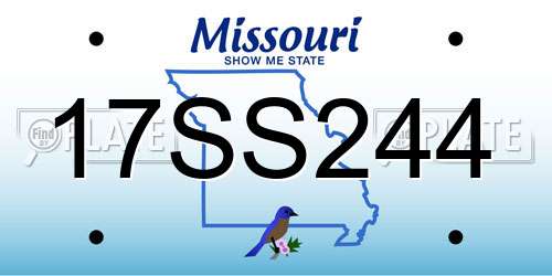 17SS244 Missouri License Plate