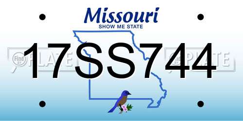 17SS744 Missouri License Plate