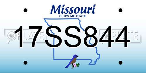 17SS844 Missouri License Plate