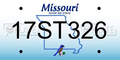 17ST326 Missouri License Plate