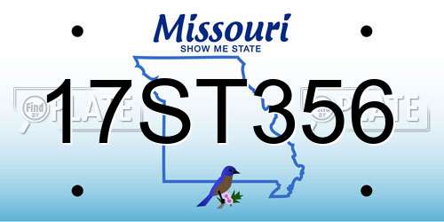 17ST356 Missouri License Plate