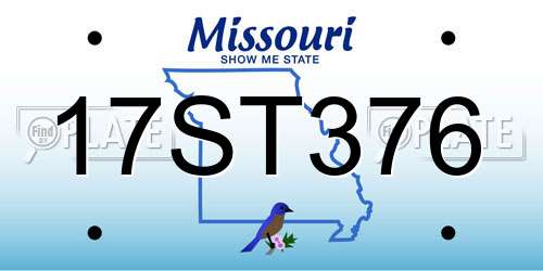 17ST376 Missouri License Plate