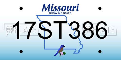 17ST386 Missouri License Plate