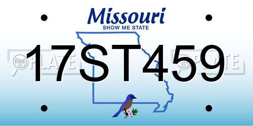 17ST459 Missouri License Plate