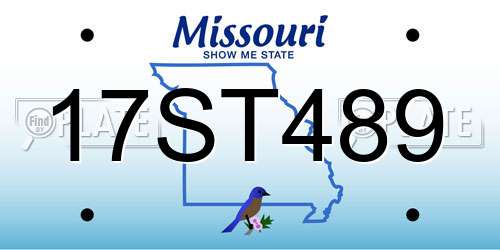 17ST489 Missouri License Plate