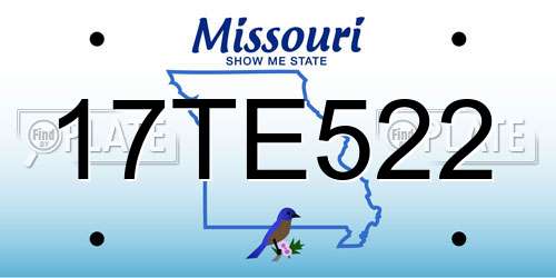 17TE522 Missouri License Plate