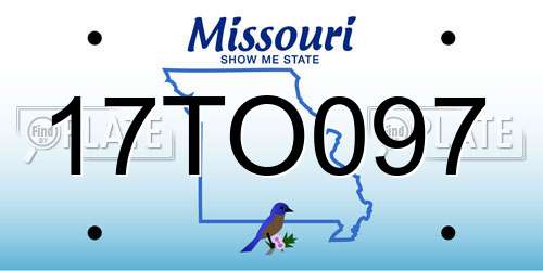 17TO097 Missouri License Plate