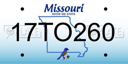 17TO260 Missouri License Plate