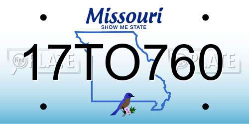 17TO760 Missouri License Plate