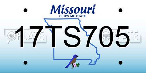17TS705 Missouri License Plate