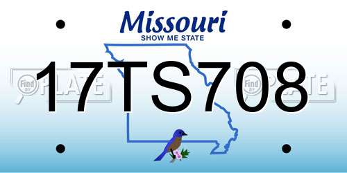 17TS708 Missouri License Plate