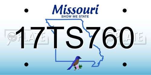 17TS760 Missouri License Plate