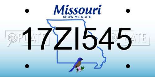 17ZI545 Missouri License Plate
