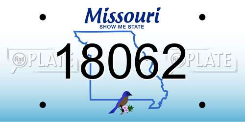 18062 Missouri License Plate