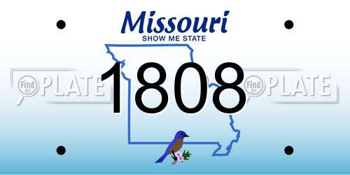 1808 Missouri License Plate
