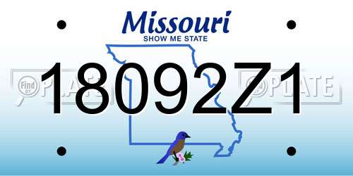 18092Z1 Missouri License Plate
