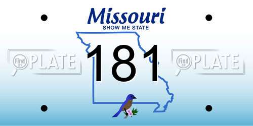 181 Missouri License Plate