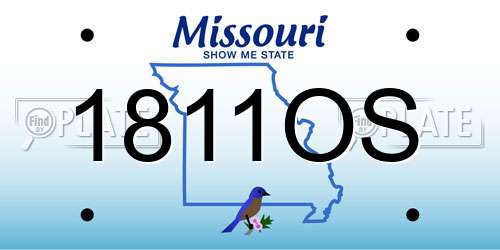 1811OS Missouri License Plate