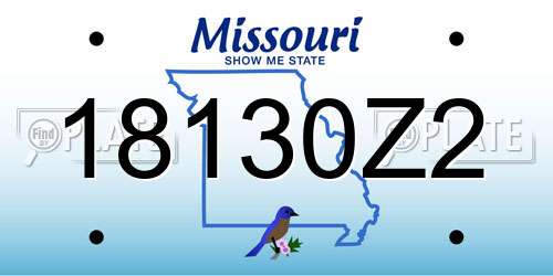 18130Z2 Missouri License Plate
