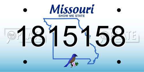 1815158 Missouri License Plate