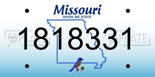 1818331 Missouri License Plate