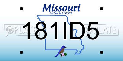 181ID5 Missouri License Plate