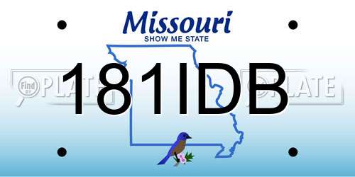 181IDB Missouri License Plate