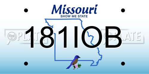 181IOB Missouri License Plate