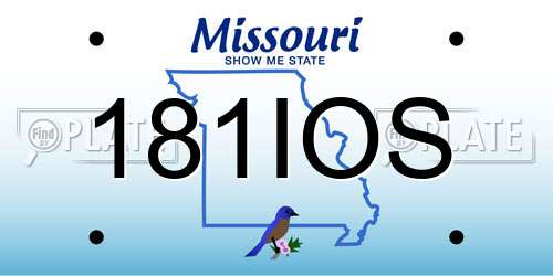 181IOS Missouri License Plate