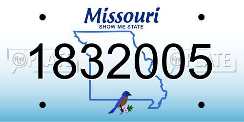 1832005 Missouri License Plate