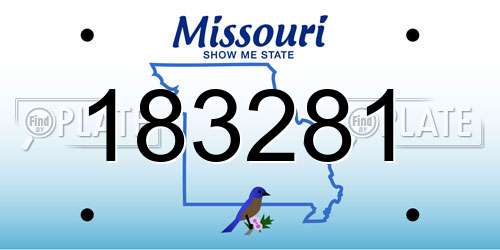 183281 Missouri License Plate
