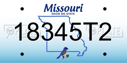 18345T2 Missouri License Plate