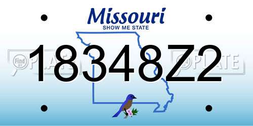 18348Z2 Missouri License Plate