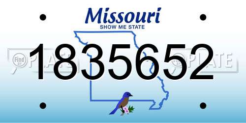 1835652 Missouri License Plate